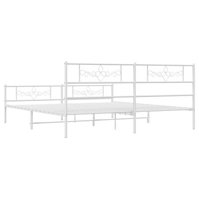 vidaXL Estrutura de cama com cabeceira e pés 180x200 cm metal branco