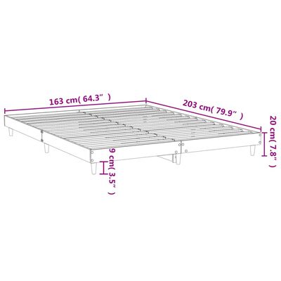 vidaXL Estrutura de cama 160x200 cm derivados de madeira cinza sonoma