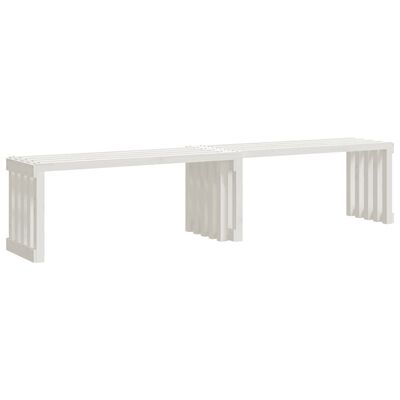 vidaXL Banco de jardim extensível 212,5x40,5x45 cm pinho maciço branco