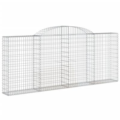 vidaXL Cestos gabião arqueados 7pcs 300x30x120/140cm ferro galvanizado