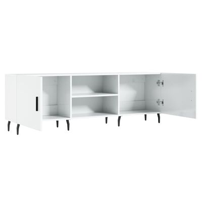 vidaXL Móvel de TV 150x30x50 cm derivados de madeira branco brilhante