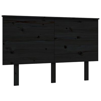 vidaXL Estrutura de cama com cabeceira 140x200 cm madeira maciça preto