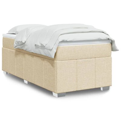 vidaXL Cama com molas/colchão 80x200 cm tecido cor crème