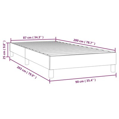 vidaXL Estrutura de cama com molas 90x200 cm tecido castanho-escuro
