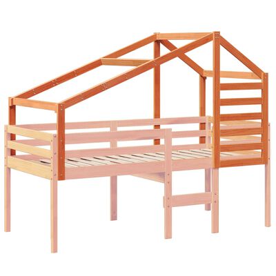 vidaXL Telhado de cama infantil 188x82x113cm pinho maciço castanho-mel