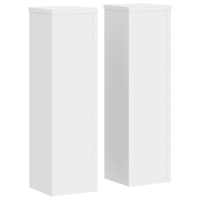 vidaXL Suportes p/ plantas 2 pcs 17x17x60 cm derivados madeira branco