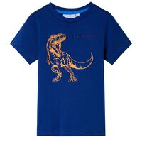 T-shirt de manga curta para criança azul-escuro 92