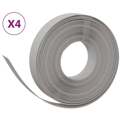 vidaXL Bordas de jardim 4 pcs 10 m 10 cm polietileno cinzento