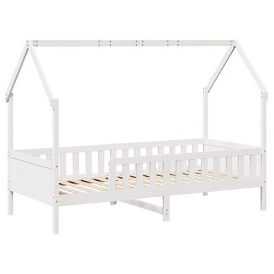 vidaXL Cama infantil formato casa 80x200 cm pinho maciço branco