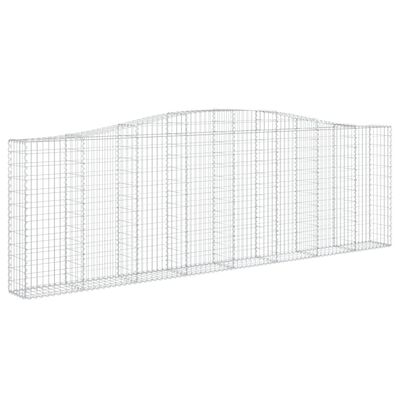 vidaXL Cesto gabião arqueado 400x30x120/140 cm ferro galvanizado