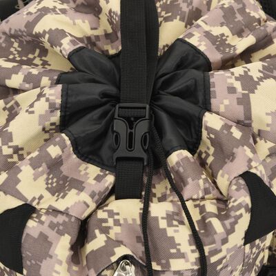 vidaXL Mochila para caminhadas 60 L tecido oxford camuflagem castanha