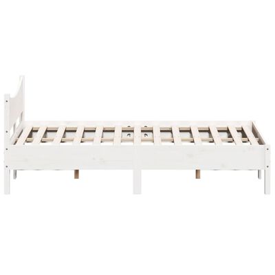 vidaXL Cama sem colchão 135x190 cm madeira de pinho maciça branco