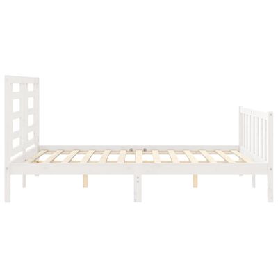 vidaXL Estrutura de cama com cabeceira 160x200 cm madeira maciça