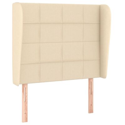 vidaXL Cama com molas/colchão 90x190 cm tecido cor creme