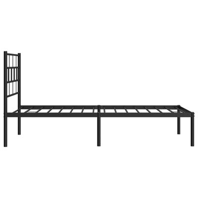 vidaXL Estrutura de cama com cabeceira 90x200 cm metal preto