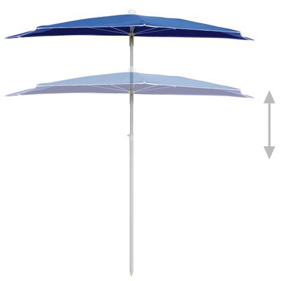 vidaXL Guarda-sol semicircular com mastro 180x90 cm azul-ciano