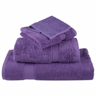 vidaXL Toalhas de banho premium SOLUND 2 pcs 100x150 cm 600 gsm roxo