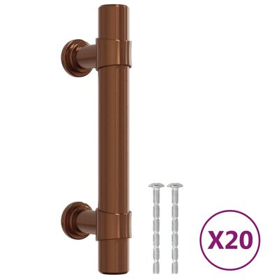 vidaXL Puxadores para móveis 20 pcs 64 mm aço inoxidável bronze