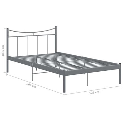 vidaXL Estrutura de cama 120x200 cm metal cinzento