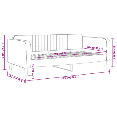 vidaXL Sofá-cama 90x200 cm veludo verde-escuro