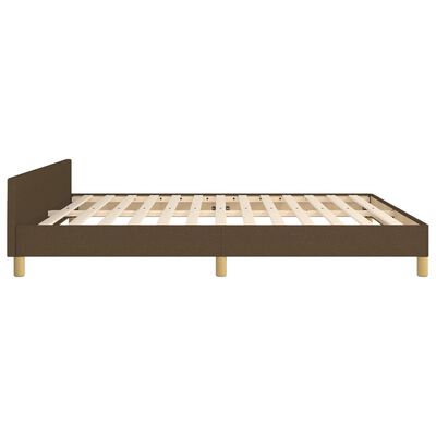 vidaXL Estrutura de cama sem colchão 160x200 cm tecido castanho-escuro