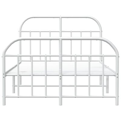 vidaXL Estrutura de cama com cabeceira e pés 120x190 cm metal branco