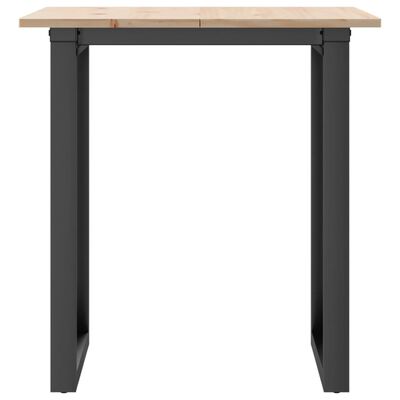 vidaXL Mesa de jantar estrutura em O 70x70x75 cm pinho e ferro fundido