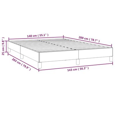 vidaXL Estrutura de cama sem colchão 140x200 cm tecido castanho-escuro