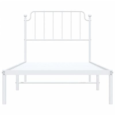 vidaXL Estrutura de cama com cabeceira 90x200 cm metal branco