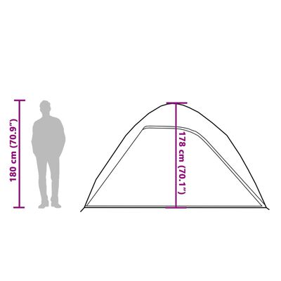 vidaXL Tenda familiar cúpula p/ 6 pessoas opaca impermeável branco