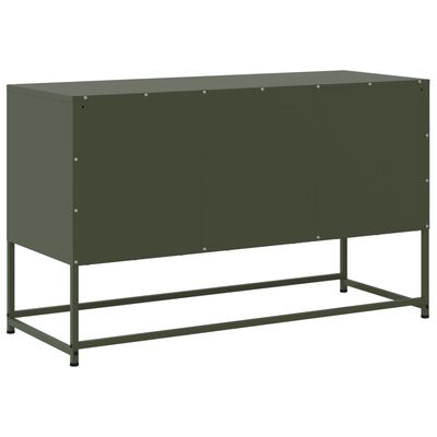 vidaXL Móvel de TV 100,5x39x60,5 aço verde azeitona