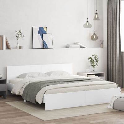 vidaXL Estrutura de cama com cabeceira 160x200 cm branco