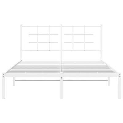 vidaXL Estrutura de cama com cabeceira 140x200 cm metal branco