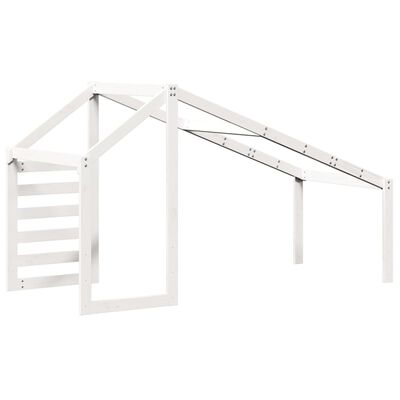 vidaXL Telhado de cama infantil 188x82x113 cm pinho maciço branco