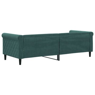 vidaXL Sofá-cama 80x200 cm veludo verde-escuro