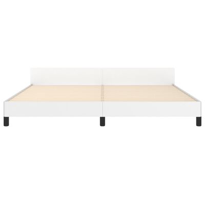 vidaXL Estrutura cama c/ cabeceira couro artificial 200x200 cm branco