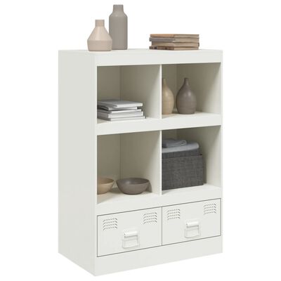 vidaXL Aparador alto 67x39x95 cm aço branco