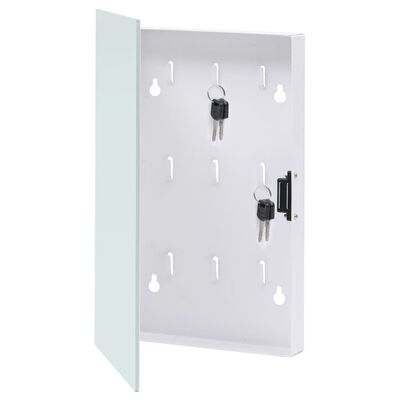 vidaXL Chaveiro com quadro magnético 30x20x4 cm branco