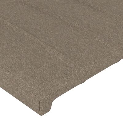 vidaXL Cabeceira cama c/ LED tecido 200x5x118/128 cm cinza-acastanhado