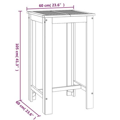 vidaXL Conjunto de bar para jardim 3 pcs madeira de acácia maciça