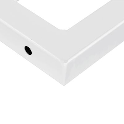 vidaXL Suportes de prateleira p/lavatório 2pcs aço trapezoidais branco