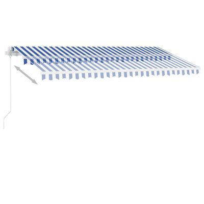 vidaXL Toldo retrátil manual independente 400x350 cm azul e branco