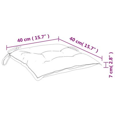 vidaXL Almofadões para cadeira 6 pcs 40x40x7 cm tecido turquesa