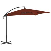 vidaXL Guarda-sol cantilever com poste de aço 250x250 cm terracota