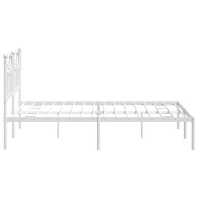 vidaXL Estrutura de cama com cabeceira 150x200 cm metal branco