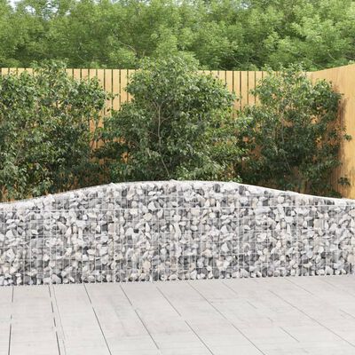 vidaXL Cestos gabião arqueados 4 pcs 400x30x60/80 cm ferro galvanizado