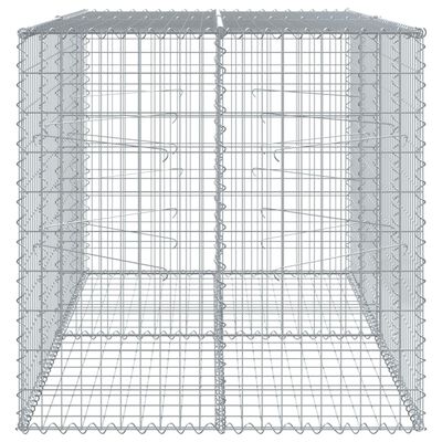 vidaXL Cesto gabião com cobertura 200x100x100 cm ferro galvanizado