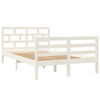 vidaXL Estrutura de cama 120x200 cm madeira de pinho maciça branco