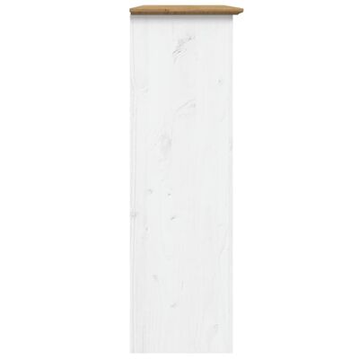 vidaXL Armário c/ portas de vidro BODO pinho maciço branco e castanho