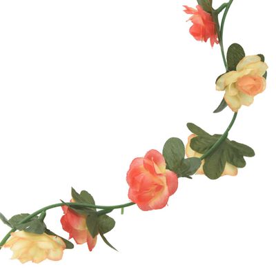 vidaXL Grinaldas de flores de Natal 6 pcs 240 cm rosa e champanhe